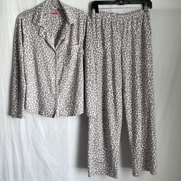 Kate Spade New York Pajamas 2 Piece SET Size S Pink Leopard Print PJ Top Pants - Picture 4 of 16